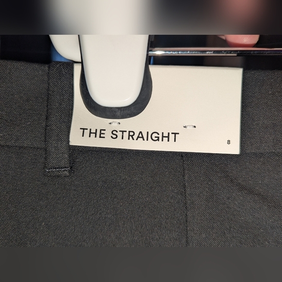 The Straight Ann Taylor Pants Black Mid Rise Bi-stretch Viscose Elastane 8 NEW - Picture 12 of 12